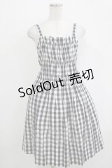 Jane Marple / ギンガムシャーリングキャミワンピース  ブラックギンガム H-25-12-03-041-JM-OP-KB-ZH