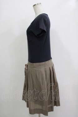 画像2: Jane Marple Dans Le Salon / レイヤード風切替ワンピース M ネイビー×カーキ H-25-12-03-042-JM-OP-KB-ZH