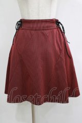 Rozen Kavalier / パネル切替ストライプスカート  黒×赤 H-25-12-03-047-OO-SK-KB-ZH