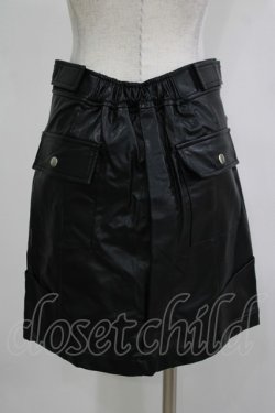 画像3: LISTEN FLAVOR / ホログラフィックレザー台形スカート  ブラック H-25-12-03-053-PU-SK-KB-ZH