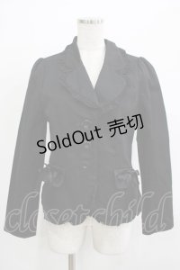 PEACE NOW / リボンフリルジャケット M 黒 H-25-12-03-055-PU-JA-KB-ZH