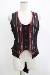 Ozz oneste / ストライプベスト  黒 H-25-12-03-056-OO-TO-KB-ZH