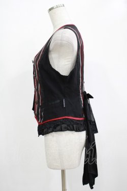 画像2: Ozz oneste / ストライプベスト  黒 H-25-12-03-056-OO-TO-KB-ZH