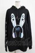 LISTEN FLAVOR / サイバーうさ耳ヘッドホンパーカー  ブラック H-25-12-03-058-PU-TO-KB-ZH