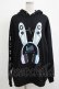 画像1: LISTEN FLAVOR / サイバーうさ耳ヘッドホンパーカー  ブラック H-25-12-03-058-PU-TO-KB-ZH (1)