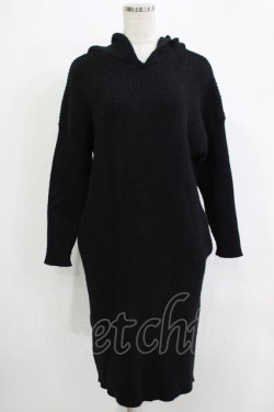 画像1: PUNK RAVE / ニットフード付きワンピース Free 黒 H-25-12-03-059-PU-OP-KB-ZH