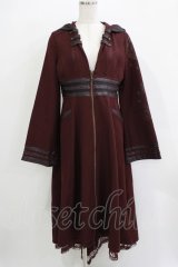 Ozz Croce / クモメッシュフードカーデ  ボルドー H-25-12-03-061-OO-TO-KB-ZH