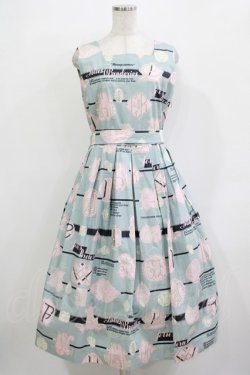 画像1: Jane Marple / Jolies broderies square dress  blue gray H-25-12-03-007-JM-OP-KB-ZH