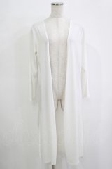 Rozen Kavalier / シアーボーダー切替ロングカーデ  白 H-25-12-03-062-OO-TO-KB-ZH
