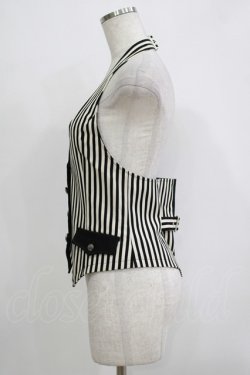 画像2: PEACE NOW / ストライプ切替ホルターベスト M 黒×白 H-25-12-03-063-PU-TO-KB-ZH