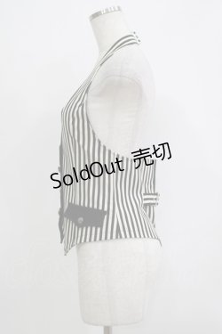 画像2: PEACE NOW / ストライプ切替ホルターベスト M 黒×白 H-25-12-03-063-PU-TO-KB-ZH