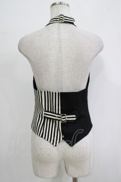 画像3: PEACE NOW / ストライプ切替ホルターベスト M 黒×白 H-25-12-03-063-PU-TO-KB-ZH