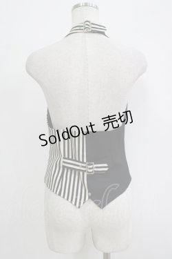 画像3: PEACE NOW / ストライプ切替ホルターベスト M 黒×白 H-25-12-03-063-PU-TO-KB-ZH