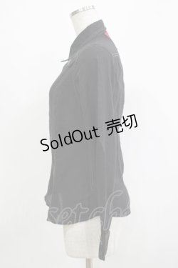 画像2: ALGONQUINS / ワッペン付きボタンシャツ F 黒 H-25-12-03-064-AL-BL-KB-ZH