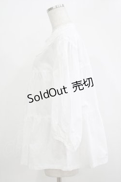 画像2: Jane Marple Dans Le Salon / Vintage Lace Yoke Tunic Blouse M ホワイト H-25-12-03-066-JM-BL-KB-ZH