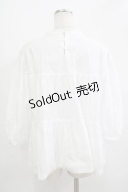 画像3: Jane Marple Dans Le Salon / Vintage Lace Yoke Tunic Blouse M ホワイト H-25-12-03-066-JM-BL-KB-ZH