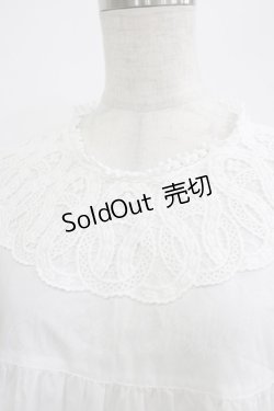 画像4: Jane Marple Dans Le Salon / Vintage Lace Yoke Tunic Blouse M ホワイト H-25-12-03-066-JM-BL-KB-ZH