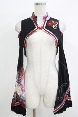 画像1: Ozz oneste / 和チャイナショートボレロ  黒 H-25-12-03-069-OO-TO-KB-ZH