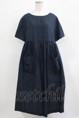 Jane Marple Dans Le Salon / コットンピンタックワンピース  ネイビー H-25-12-03-008-JM-OP-KB-ZT1208H