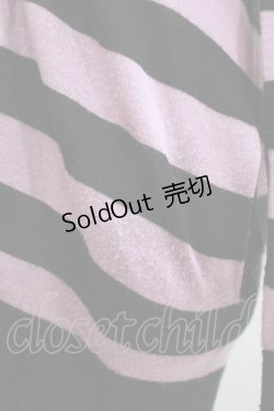 画像5: ALGONQUINS / フード付きボーダーニットカーディガン F 黒×ピンク H-25-12-03-071-AL-TO-KB-ZH