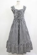 Jane Marple / シャーリングギンガムキャミソールドレス  ブラック H-25-12-03-010-JM-OP-KB-ZH