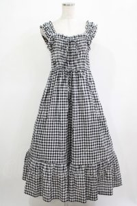 Jane Marple / シャーリングギンガムキャミソールドレス  ブラック H-25-12-03-010-JM-OP-KB-ZT206