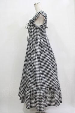 画像2: Jane Marple / シャーリングギンガムキャミソールドレス  ブラック H-25-12-03-010-JM-OP-KB-ZH