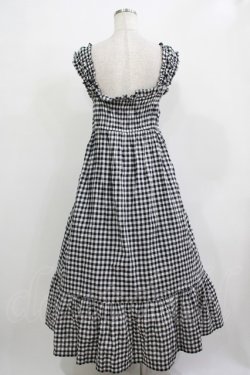 画像3: Jane Marple / シャーリングギンガムキャミソールドレス  ブラック H-25-12-03-010-JM-OP-KB-ZH
