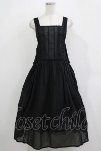 Jane Marple Dans Le Salon / ヴィクトリアンレーストリムタブリエドレス  ブラック H-25-12-03-011-JM-OP-KB-ZT092