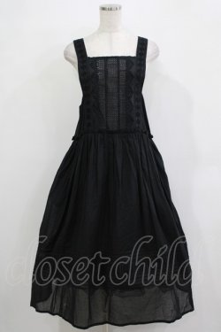 画像1: Jane Marple Dans Le Salon / ヴィクトリアンレーストリムタブリエドレス  ブラック H-25-12-03-011-JM-OP-KB-ZH