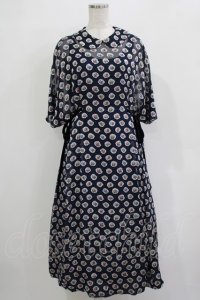 Jane Marple Dans Le Salon / Pieces of Flowersラウンドカラードレス  ネイビー H-25-12-03-012-JM-OP-KB-ZT119