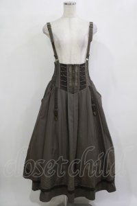 Rozen Kavalier / 天使フレームプリントサス付ロングスカート  カーキ H-25-12-03-013-OO-SK-KB-ZH