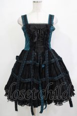 画像1: h.NAOTO / Deep Green Rose Bird Cage Dress  ブラック×グリーン H-25-12-03-020-HN-OP-KB-ZH (1)