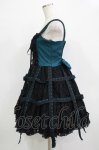 画像2: h.NAOTO / Deep Green Rose Bird Cage Dress  ブラック×グリーン H-25-12-03-020-HN-OP-KB-ZH (2)