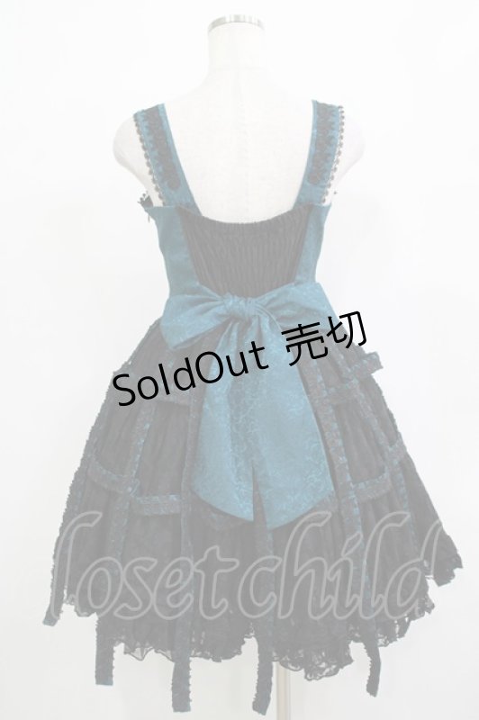 画像3: h.NAOTO / Deep Green Rose Bird Cage Dress  ブラック×グリーン H-25-12-03-020-HN-OP-KB-ZH (3)