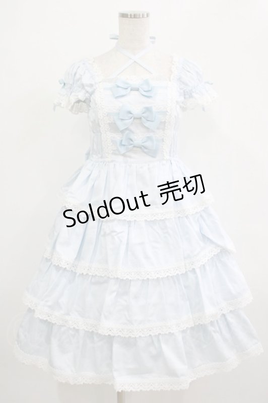 画像1: BABY,THE STARS SHINE BRIGHT / リボンミルキーシュガージャンパースカート Free サックス H-25-12-04-001-BA-OP-NS-ZH (1)