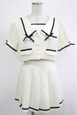 画像1: Honey Cinnamon / ポイントリボンセーラーセットアップ Free オフ/ブラック H-25-12-04-027-LO-OP-NS-ZH