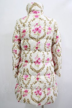 画像3: JESUS DIAMANTE / ベルサイユダウンコート 38 新オーナメント柄ローズローズオフ白 H-25-12-04-031-JE-CO-NS-ZH