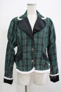 画像1: Eri Aino's collaboration / シャーロットの水曜日 ジャケット L グリーン H-25-12-04-035-PU-JA-NS-ZH