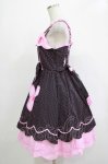 画像2: Angelic Pretty / うさぎちゃんポッケジャンパースカート Free ブラック/ピンク H-25-12-04-004-AP-OP-NS-ZH (2)
