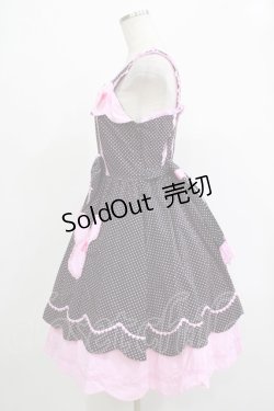 画像2: Angelic Pretty / うさぎちゃんポッケジャンパースカート Free ブラック/ピンク H-25-12-04-004-AP-OP-NS-ZH