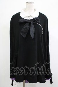 Favorite / れーかるるさんコラボグッズ オリジナル隠れうさぎのユニセックスオーバーニット M ブラック H-25-12-04-039-LO-TO-NS-ZH