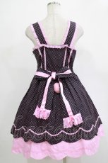 画像3: Angelic Pretty / うさぎちゃんポッケジャンパースカート Free ブラック/ピンク H-25-12-04-004-AP-OP-NS-ZH (3)