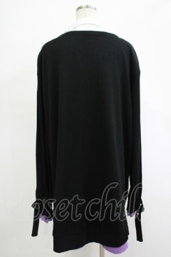 画像3: Favorite / れーかるるさんコラボグッズ オリジナル隠れうさぎのユニセックスオーバーニット M ブラック H-25-12-04-039-LO-TO-NS-ZH