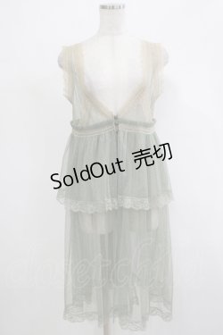 画像1: axes femme / ドットチュール重ねジレ M グリーン H-25-12-04-040-AX-TO-NS-ZH