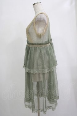 画像2: axes femme / ドットチュール重ねジレ M グリーン H-25-12-04-040-AX-TO-NS-ZH