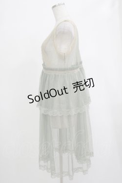 画像2: axes femme / ドットチュール重ねジレ M グリーン H-25-12-04-040-AX-TO-NS-ZH