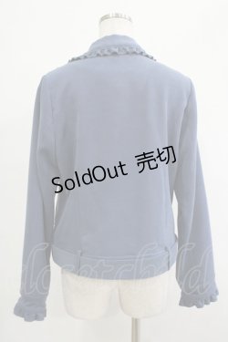 画像3: axes femme POETIQUE / フリルライダースジャケット M ブルー H-25-12-04-041-AX-JA-NS-ZH