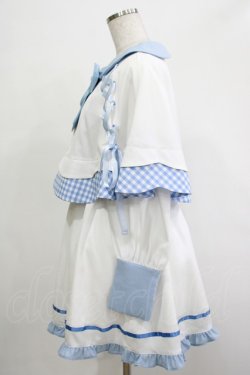 画像2: Jamie エーエヌケー / スピンドルワンピース+スカラップりぼんケープ M ホワイト/サックス H-25-12-04-042-LO-OP-NS-ZH