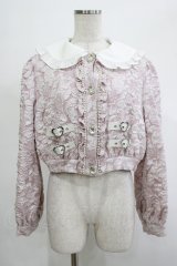 Ank Rouge / ジャガードハートベルトブルゾン M ピンク H-25-12-04-043-CA-BL-NS-ZH
